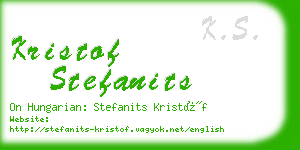 kristof stefanits business card